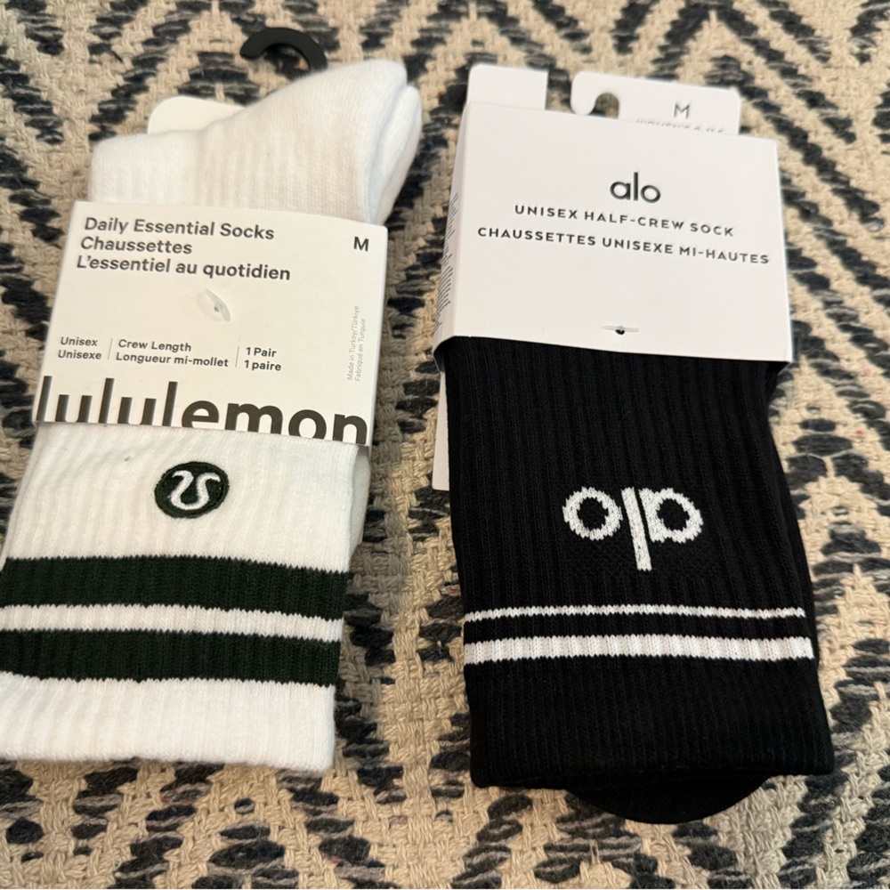 alo and Lululemon socks